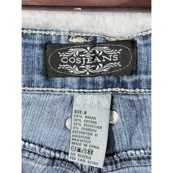 COS Jeans Womens Sz 8 (Fits 30x30)Embellished Embroidered Boot Cut Stretch Denim - Picture 6 of 12